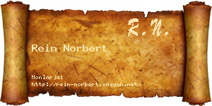 Rein Norbert névjegykártya